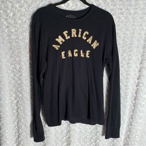 Distressed sewn on letters